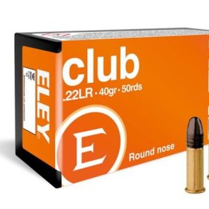 Eley Ammunition Eley Biathlon Club .22 Long Rifle 40 Grain Round Nose Lead Solid Brass Cased Ammo, 50 Rounds, 03130